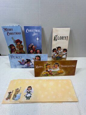 VTG Collection of 5 Native American Art Holiday Greeting Cards Envelopes 3.2"x8"